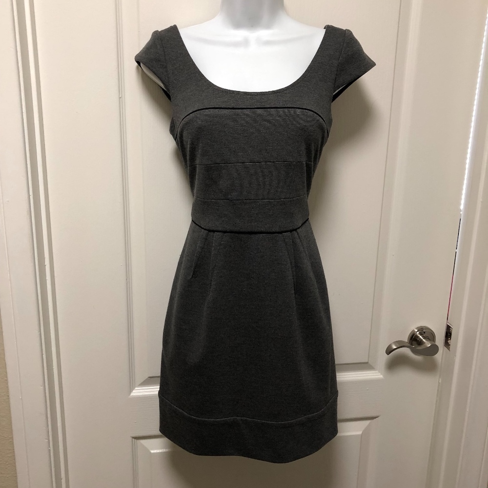 BCBG MaxAzria Gray Sheath Dress w Pockets Sz 0